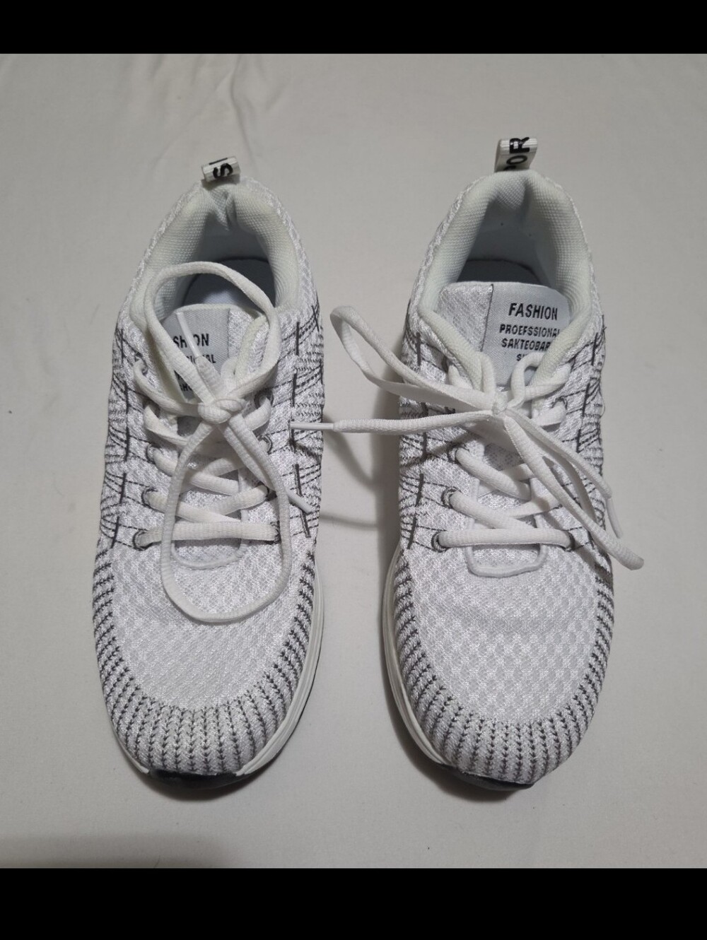 Fashion womens size 8 white mesh athletic shoes #12